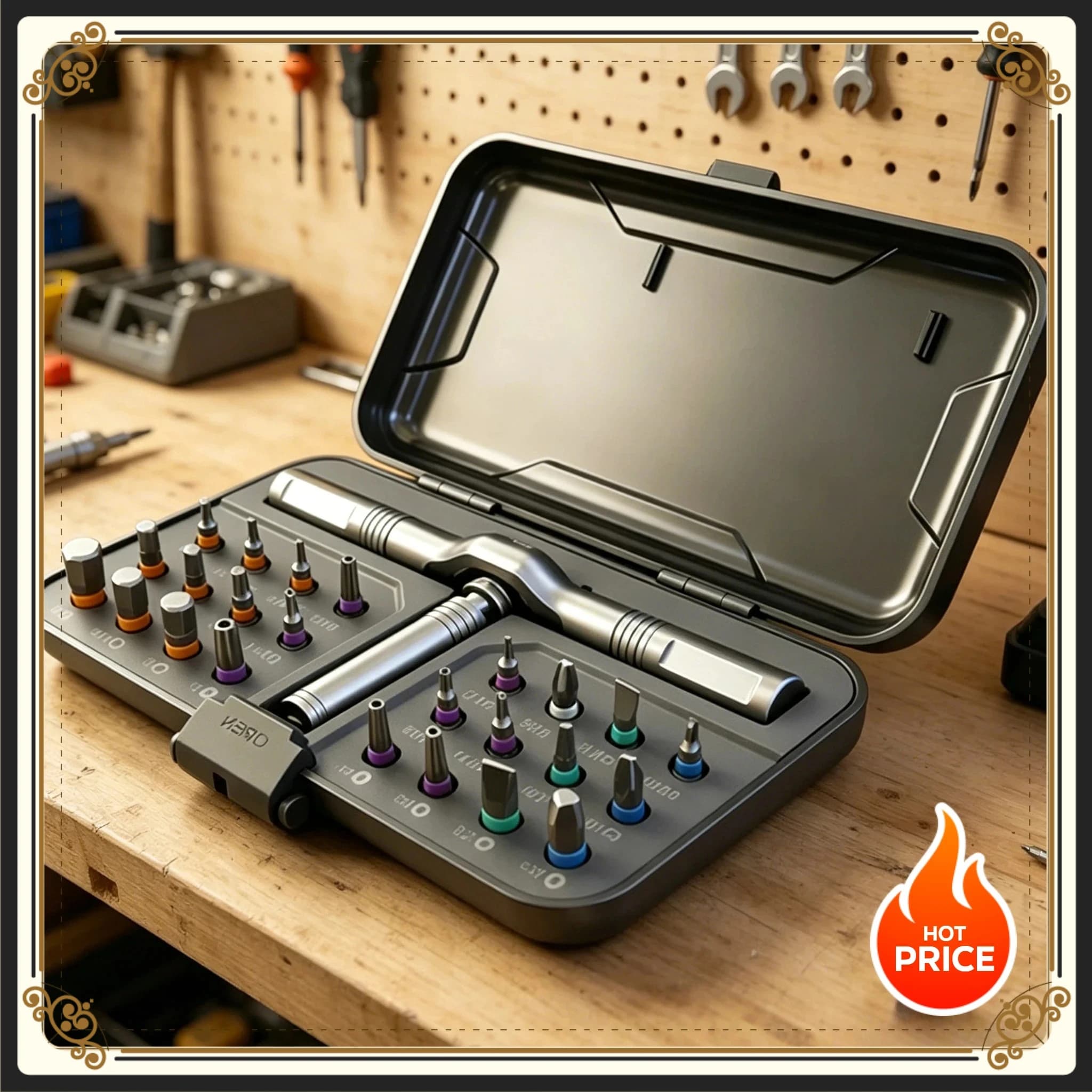 Kit Cacciavite Magnetico 24 in 1, Avvitatore a Cricchetto Reversibile Portatile, Manico ad Alta Coppia, Strumenti per Riparazioni Fai-da-Te