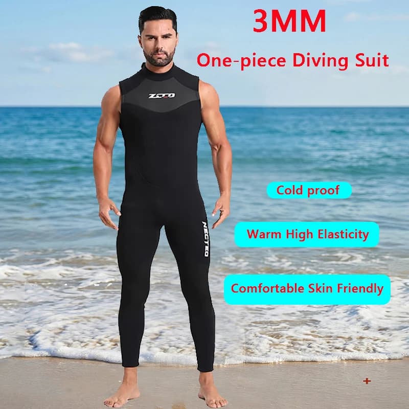 New 3mm Neoprene vest, Muta Monopezzo Senza Maniche per Diving, Underwater Fishing in Free Water, Snorkeling, Surf and Swimming
