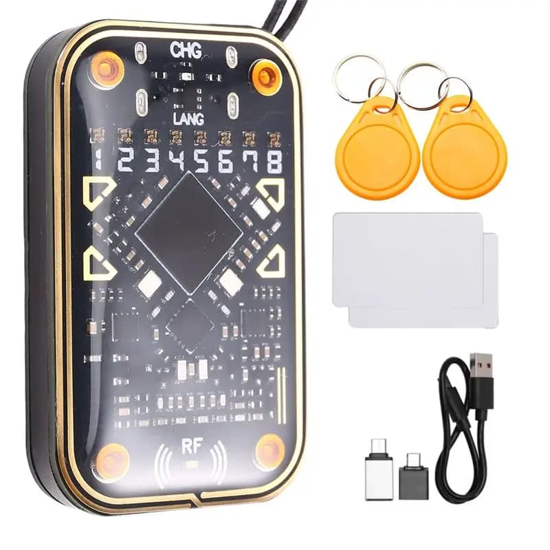 ABZZ-Chameleon Ultra V2.0 Lettore di Chip RFID Smart +2XUID Portachiavi/Carte 125Khz 13.56Mhz Decodificatore di Carte Duplicatore NFC
