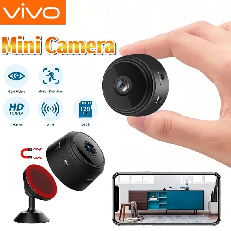 VIVO A9 Mini Telecamera WiFi Wireless per Sicurezza, Monitoraggio Remoto, Videocamera di Sorveglianza, Telecamera HD Mini per Casa Intelligente