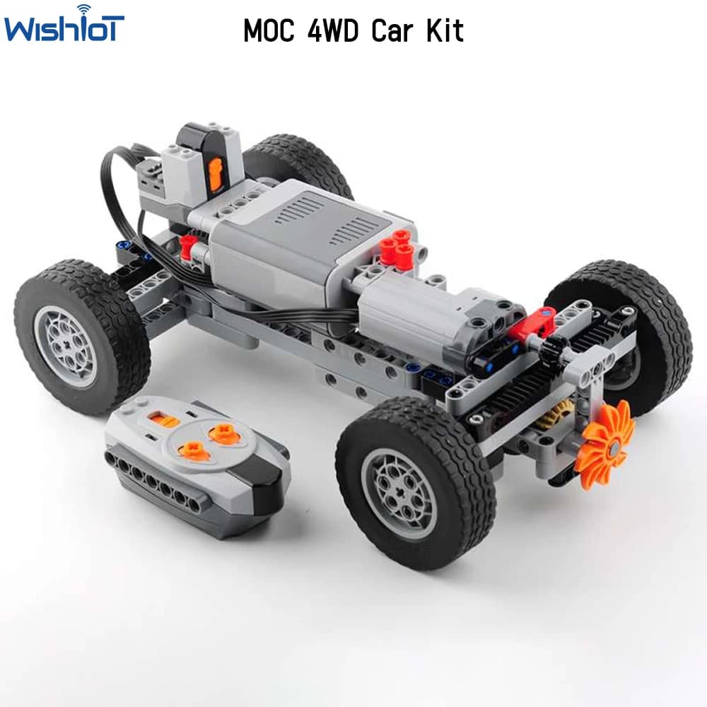 MOC 4WD Kit telaio per auto telecomandato con ruota da 62,4 * 20mm a quattro ruote motrici per auto tecniche M Motore Servomotore Scatola batteria AA