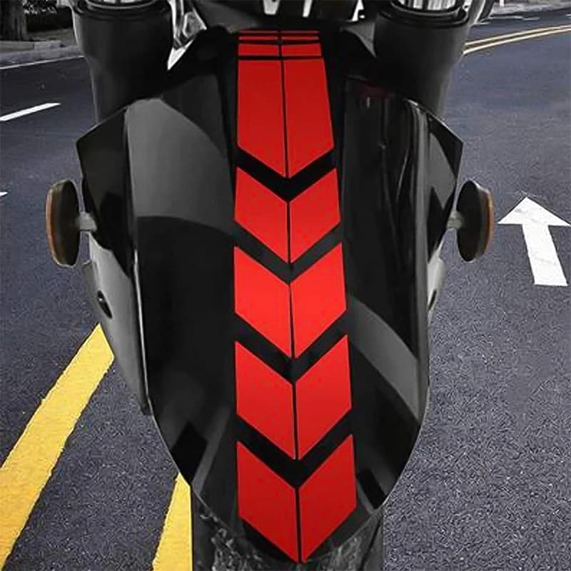 Adesivi per strisce di freccia per moto pasta per parafango impermeabile antiolio riflettente universale accessori per moto adesivo 1 pz