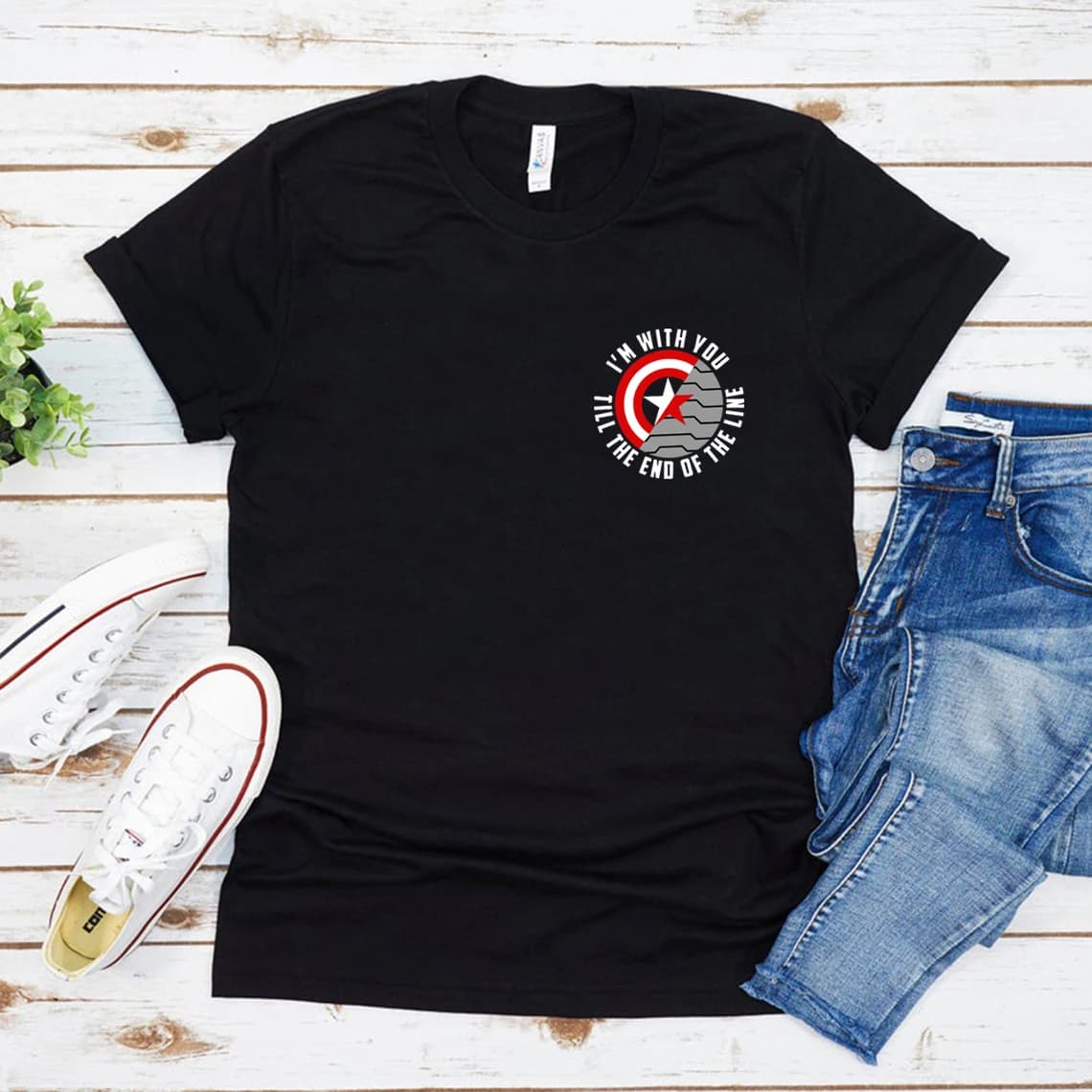Camicia da soldato invernale con scritta che io sia con te fino alla fine della linea T-shirt Bucky Barnes T-shirt da donna T-shirt grafica Top da donna