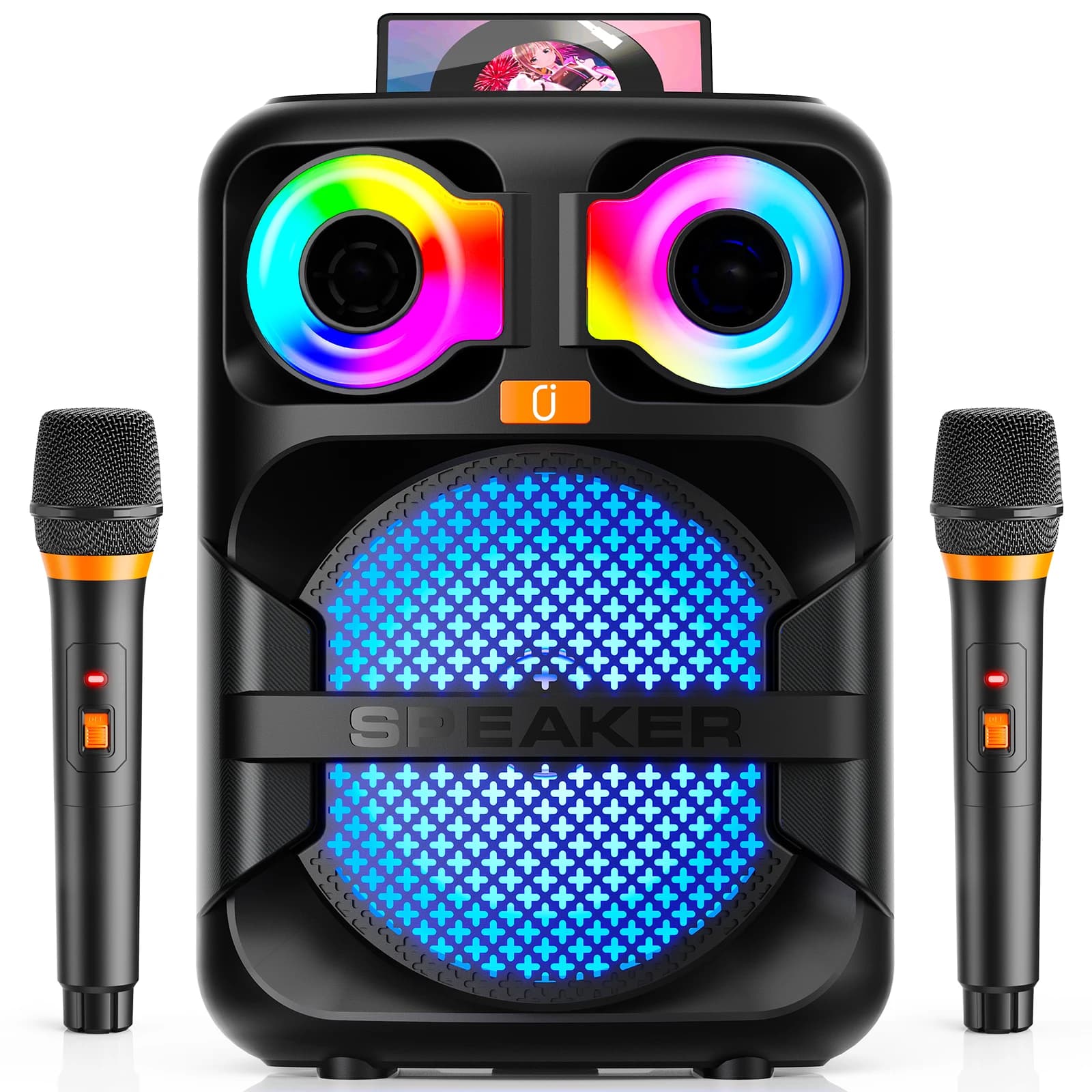 Altoparlante Bluetooth portatile FanFun T28, microfono wireless abbinato, audio per canto sul posto, Bluetooth 5.1, audio karaoke, 7200 mAh