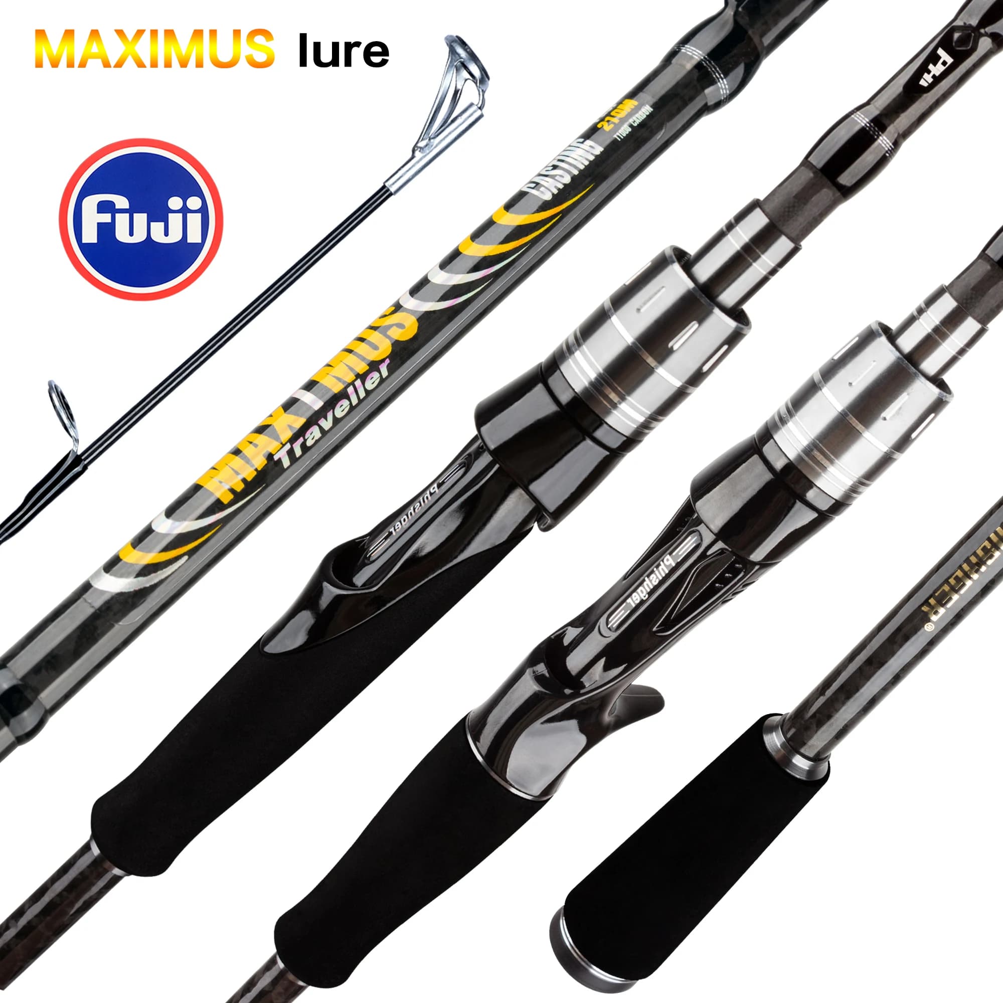 BUDEFO MAXIMUS Fishing rod with bait 1.8m 2.4m 3.0m30T Carbon Spinning Baitcasting Guide FUJI Travel Call Rod 3-50g ML/M/ MH