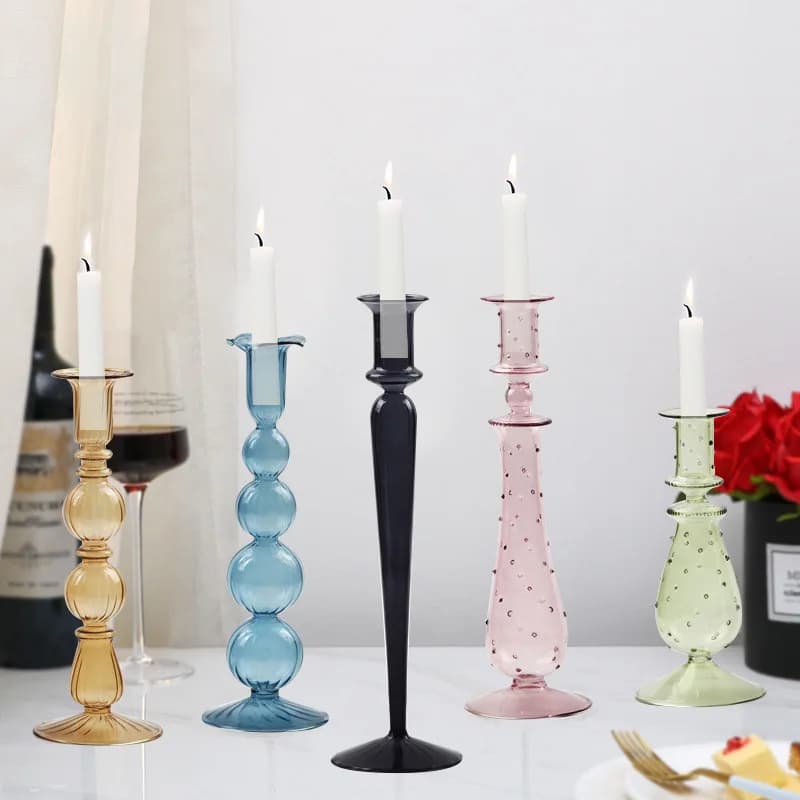 Portacandele in Vetro ad Alto Contenuto di Boro per Matrimoni, Candeliere Creativo in Vetro per Decorazione Casa, Idea Regalo per Feste e Inaugurazioni