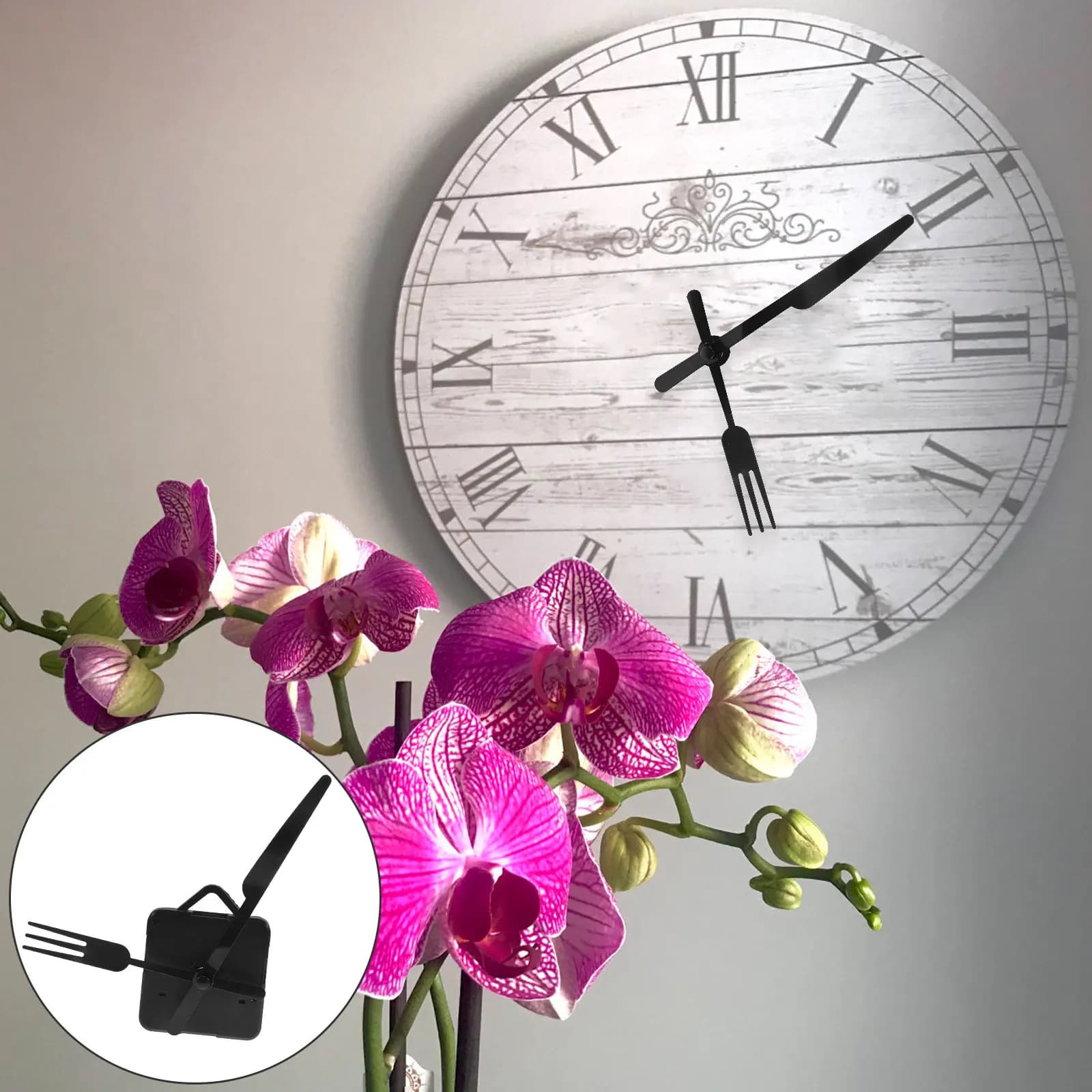 Clock Mechanism Kit with Hands, Movement at the Fai-da-te Quartz for Repair and Replacement Wall Clocks