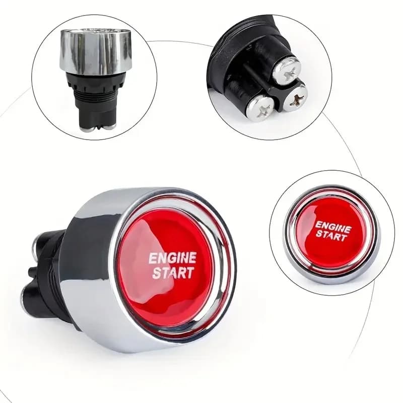 1pc Pulsante di Avviamento del Motore Interruttore Senza Chiave 12V Pulsante di Avviamento di Accensione Avviamento Motore Auto Pulsante di Avviamento ON OFF Accessori Auto
