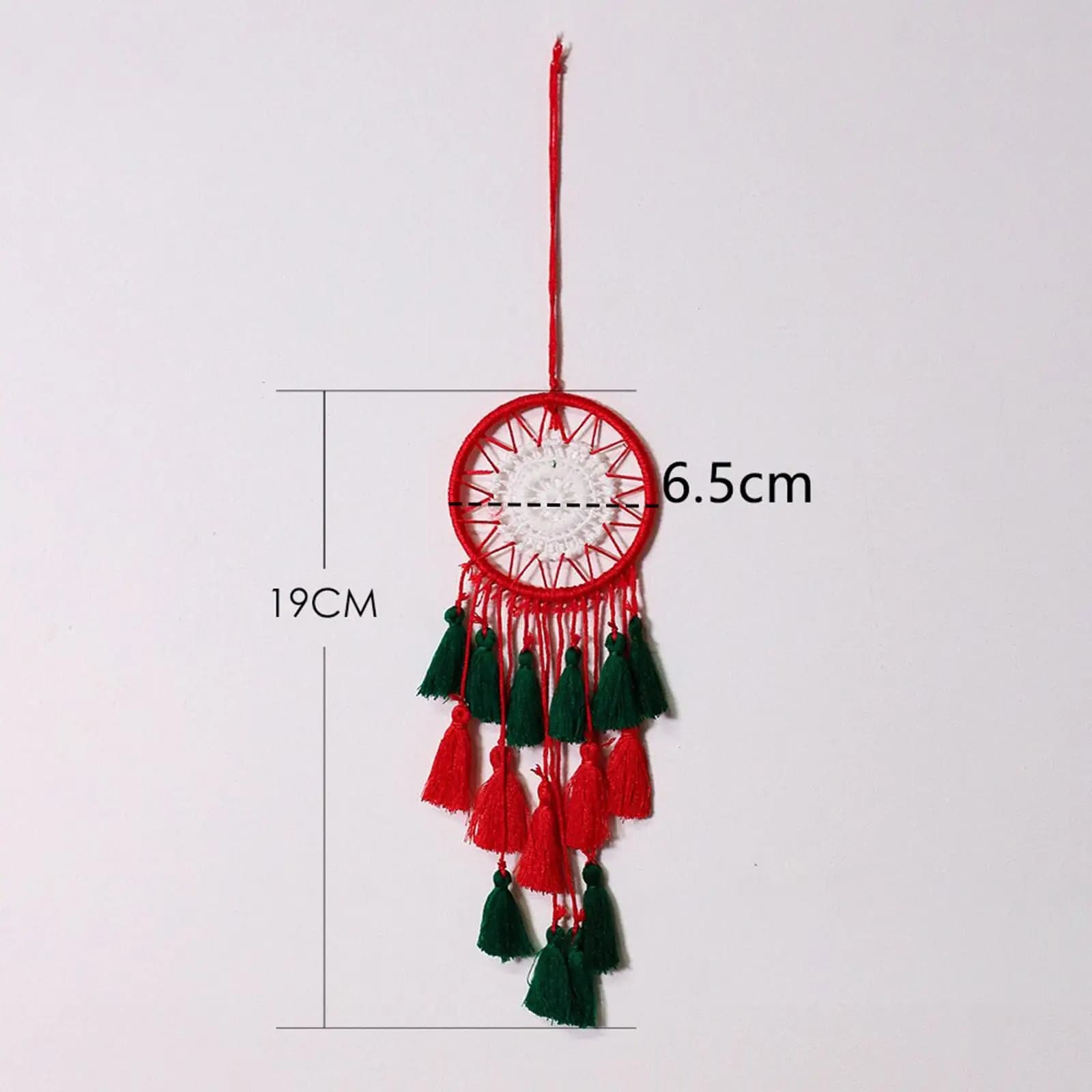 Christmas Dream Catcher Boho Cotton Wall Hanging Ornament Home Decor for Bedroom Living Room Nursery