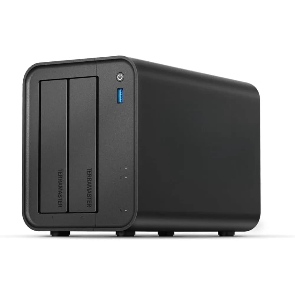 Server NAS Quad-Core x86 a 2 Bay con 4GB RAM, LAN 2.5GbE, Multimedia per Utenti Domestici, Senza Dischi