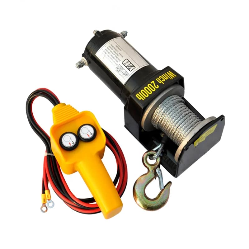 Verricello elettrico 24V 2000LB Verricello elettrico 12v per applicazione automobilistica con tirante laterale per porta dock marino