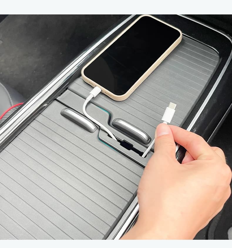 Per VW Volkswagen ID.3 ID.4 X CROZZ Scatola bracciolo di controllo centrale Hub Scatola di filettatura Cavo di ricarica Accessori di modifica neri
