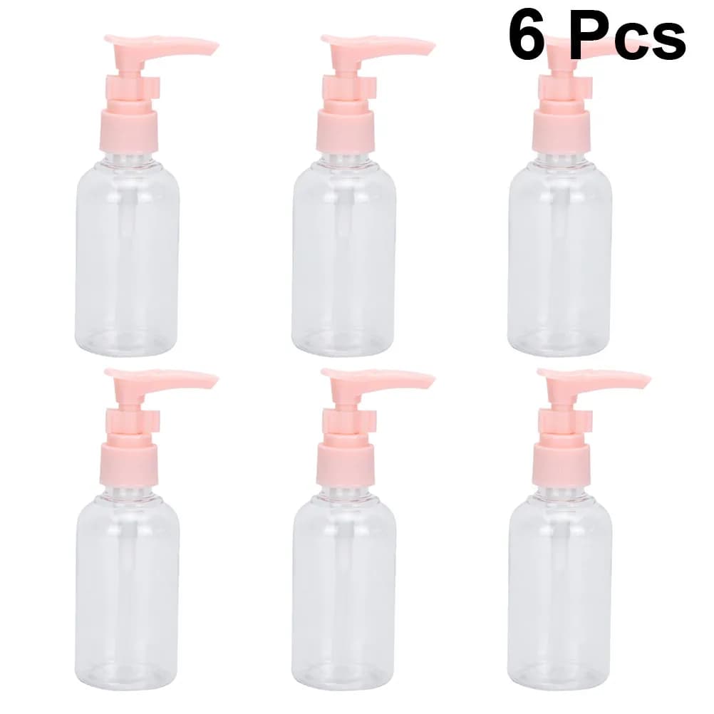 6 flaconi da viaggio in PE da 75 ml, contenitori portatili per shampoo, lozione, crema, lacca per capelli, sapone