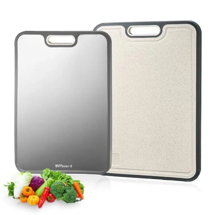 Large 12L x 18W titanium cutter for kitchen, double side, pure titanium for food and PP wheat straw, dishwasher safe.