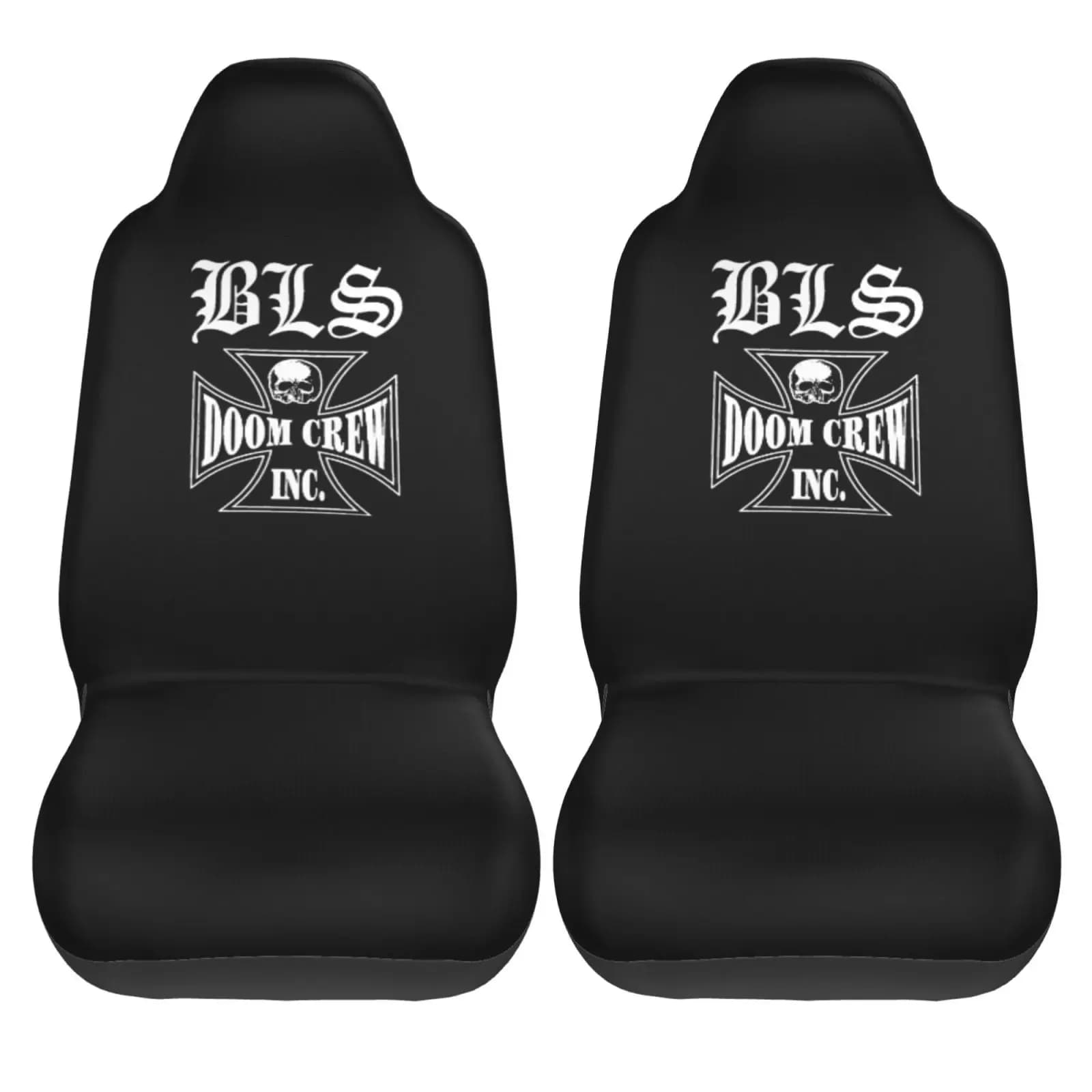 Adult Car Seat Covers Black Rock Label Band Society 2 pcs Front Seat Covers Universal Car Accessories