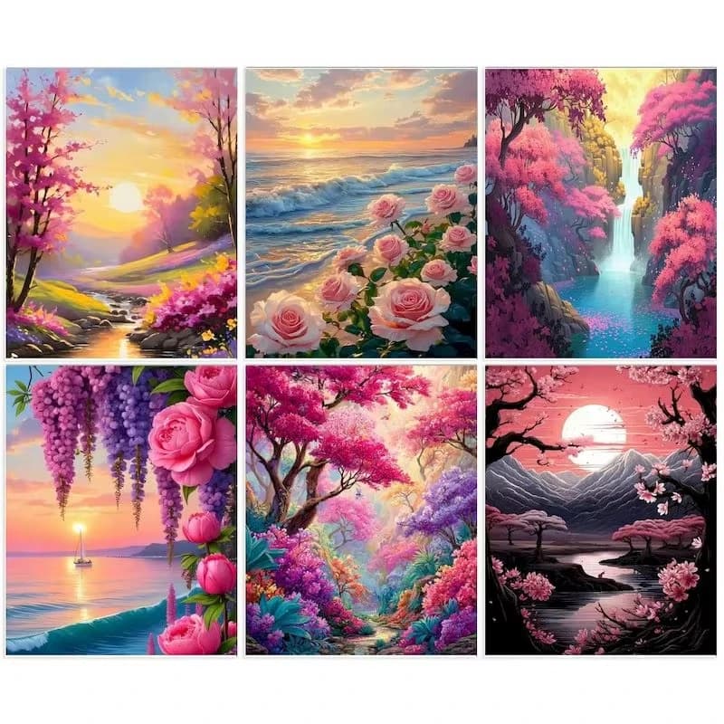 Acrylic Paint By Numbers Forest Handpainted Oil Painting Canvas Wall Paintings Decoration Picture Paint Home Decoratio Unframed