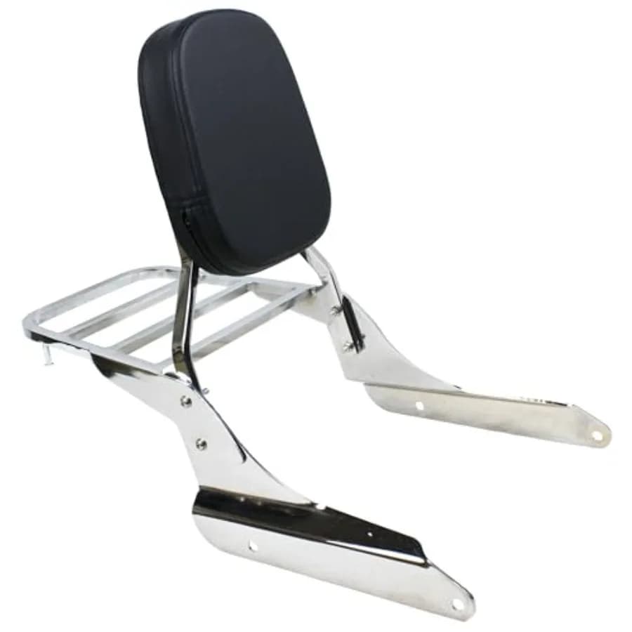 Schienale Passeggero YHMOTO con Portapacchi Compatibile con Honda Shadow VT600 VLX600 1999-2008 Cromato