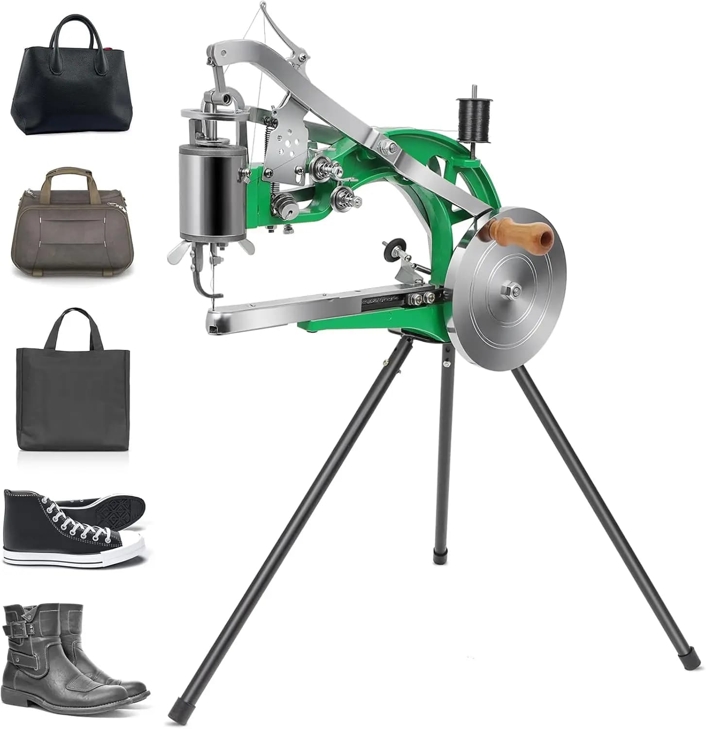 Macchina da Cucire per Pelle Cobbler, Strumento per Riparazione Scarpe, Doppia Linea in Cotone e Nylon, per Lavorazione Pelle, Borse, Tende, Vestiti, Cinture, Cappotti
