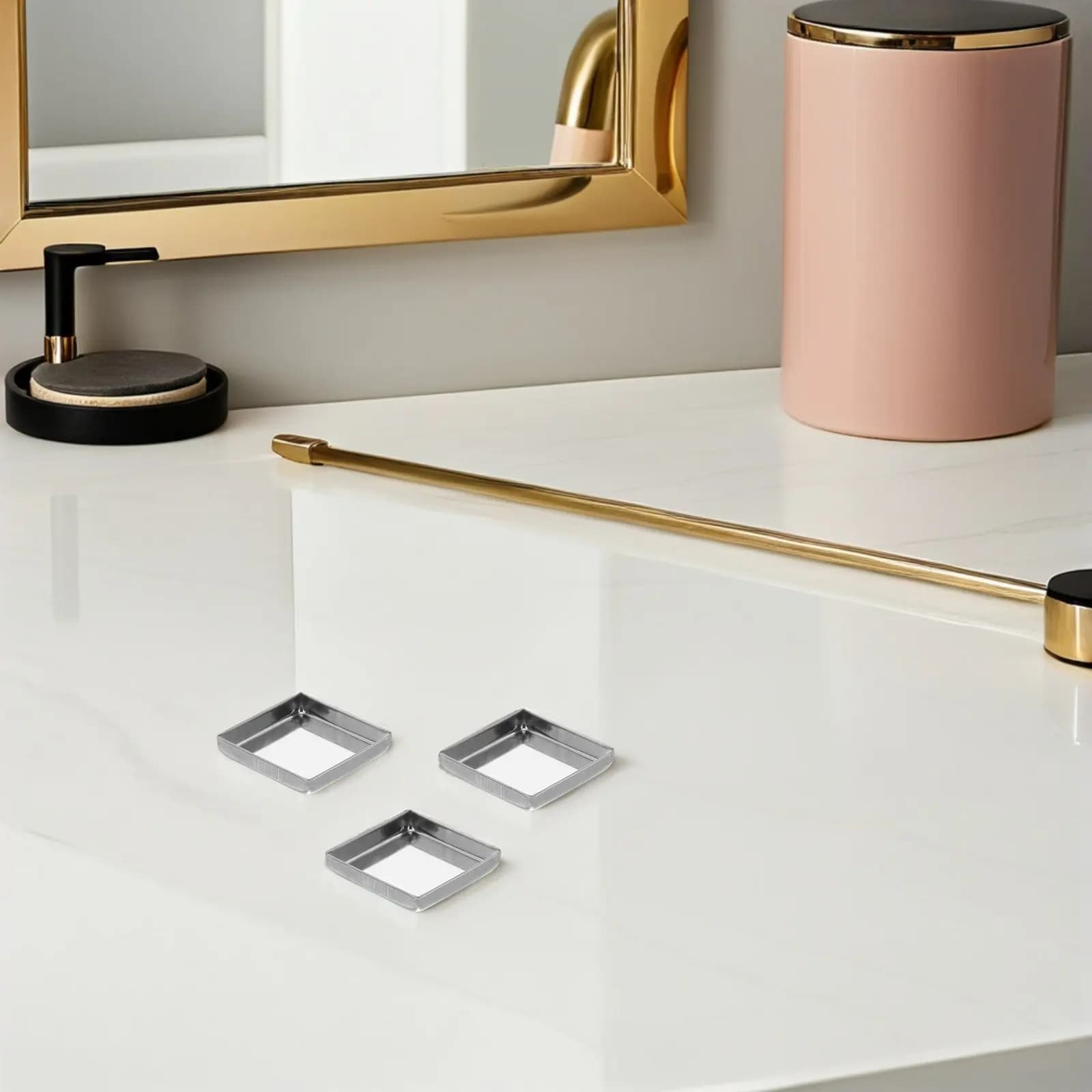 20 Pezzi Contenitori Vuoti Quadrati in Metallo per Blush 26x26x5mm, Contenitori Ricaricabili Fai-da-te, Organizzatore per Palette Ombretti, Contenitore per Pigmenti Sciolti