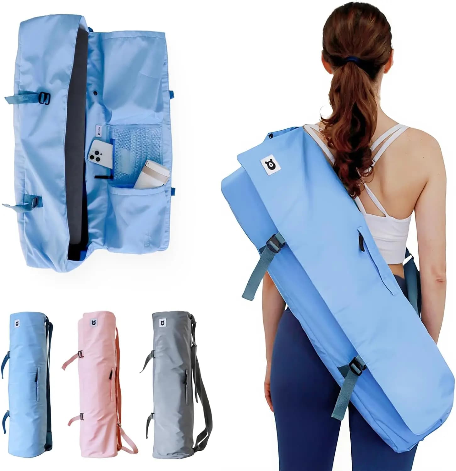 Padded bag for Yoga Mat with Adjustable Shoulder Strap, Suitable for 26 Inch Mats, Multi-Take, Durable for Fitness