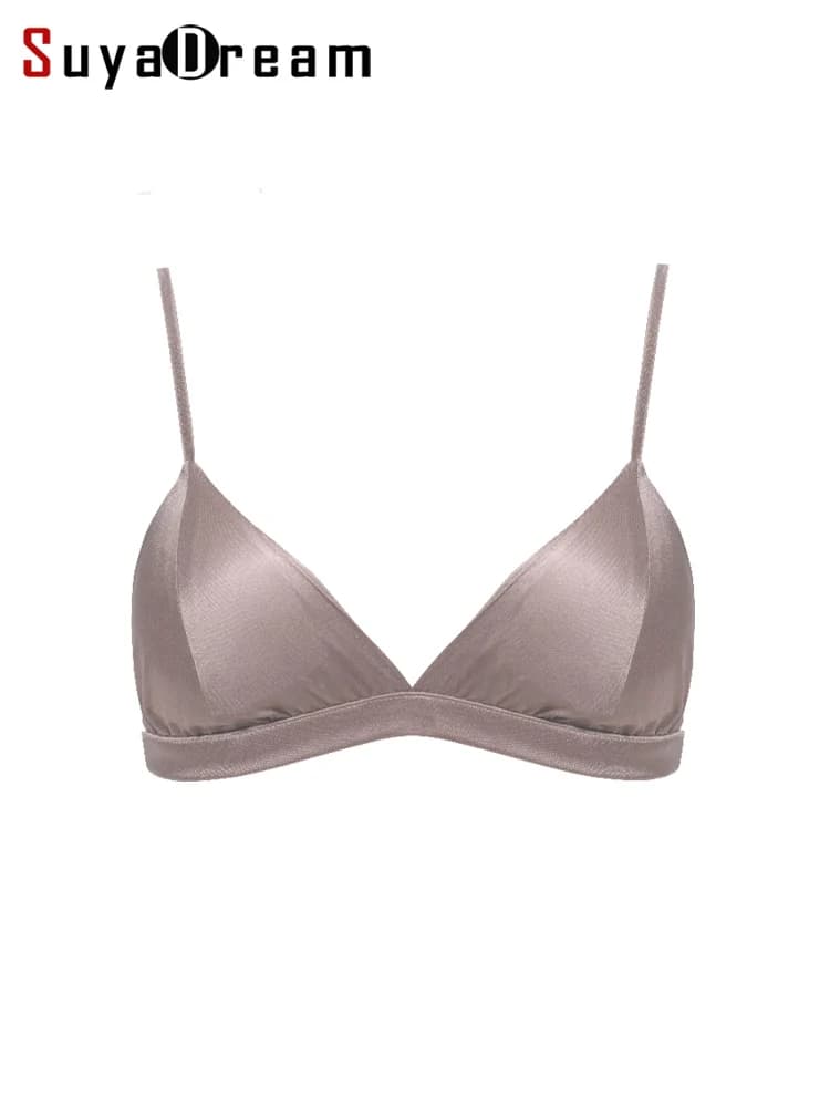 SuyaDream Women Sexy Bras 88%Natural Silk 12%Spandex Wire Free Thin Padded Everyday Bralette White Black Pink 2025 New Underwear