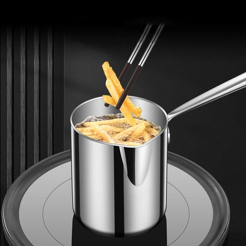 Mini Frying Machine for Home Use Complementary Foods Milk Frying Machine 304 Stainless Steel Frying Machine for Oil Saving Home Frying Machine with Filter Screen