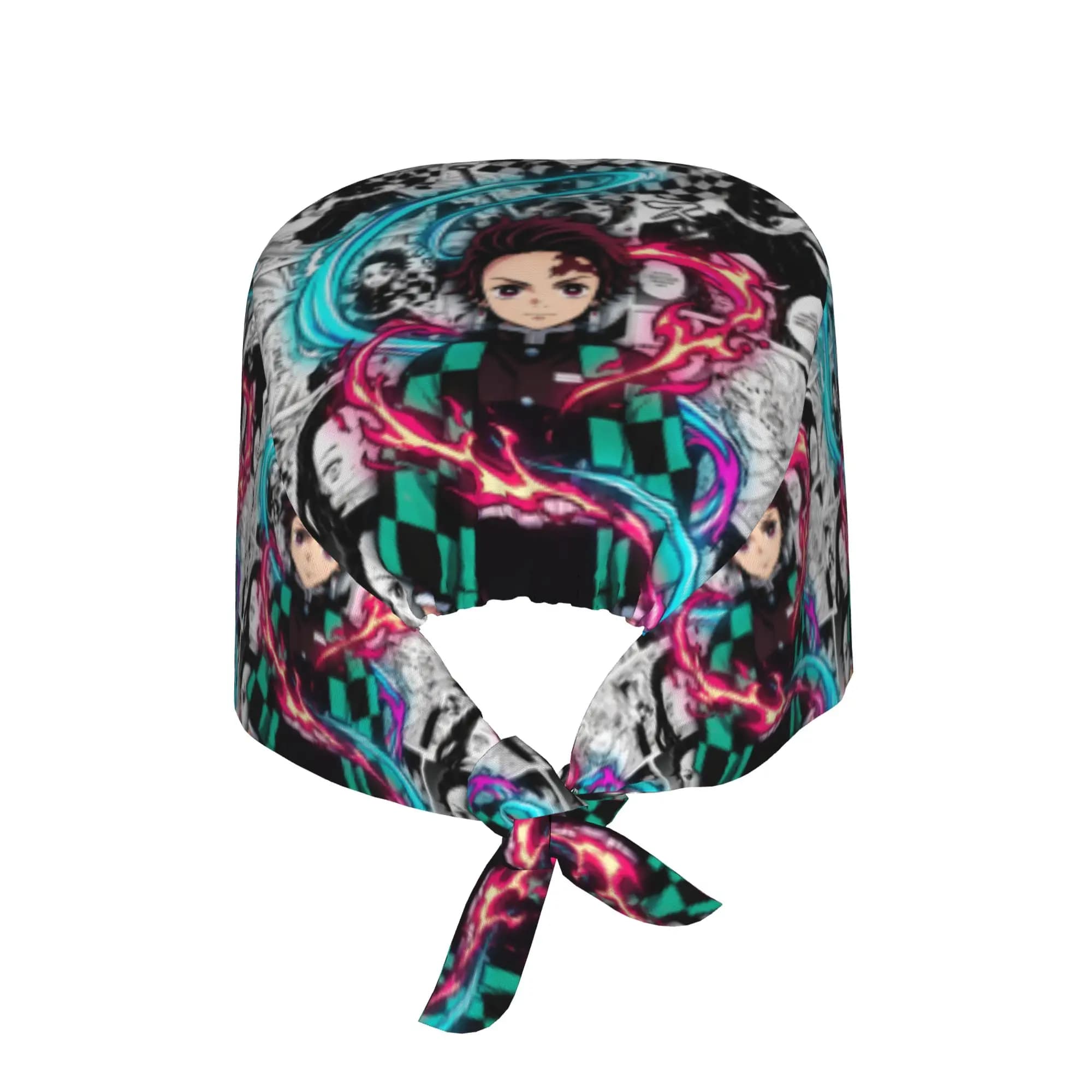Custom D-Demons Slayers Breathable Nursing Work Cap Nurse Medical Cap Hot-blooded Anime Classic Characters Work Scrubs Hat