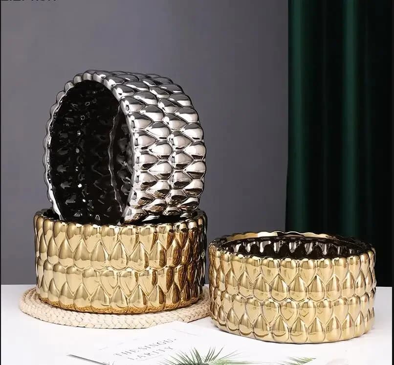 Electroplated Ceramic Flower Pot Succulent Pots Gardening Supplies Plant Garden Planters Decoration Crafts Vase