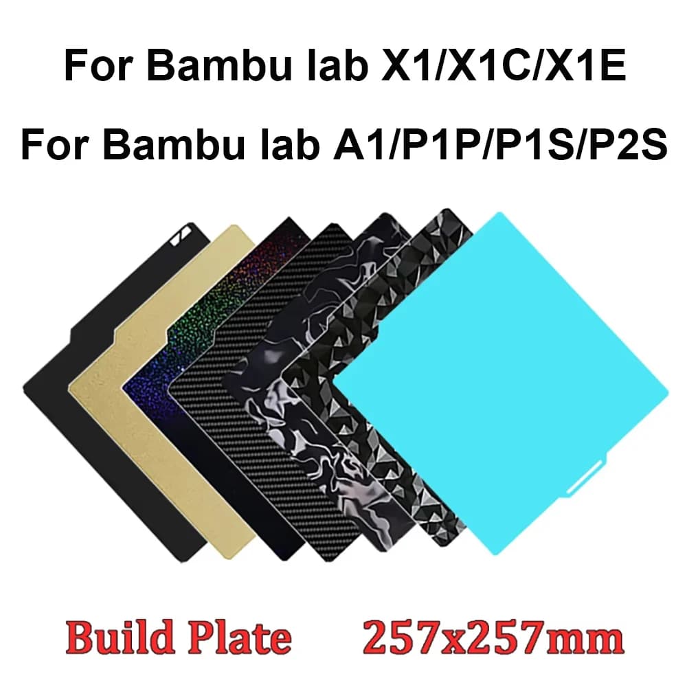 For Bambu lab P2S Build Plate P1S X1C Pei Textured 257x257 H1H PEY Peo Sheet Spring Steel For Bambulab P2S Bamboo P1P Hot Bed