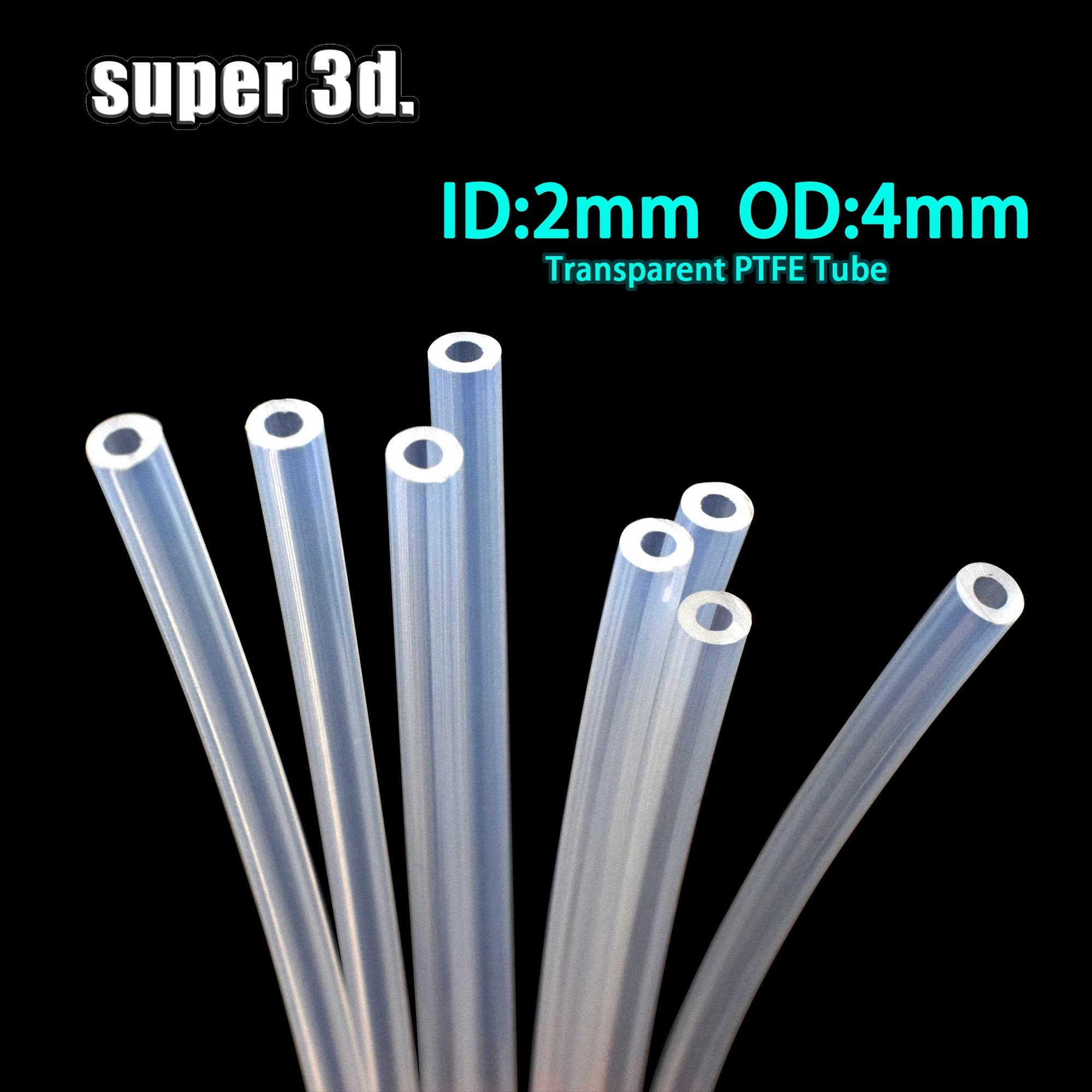 Parti di stampa 3D tubo in PTFE da 1M/2m tubo trasparente PFA 2x4mm per V5/V6 estrusore Bowden da 1.75mm J-head Hotend