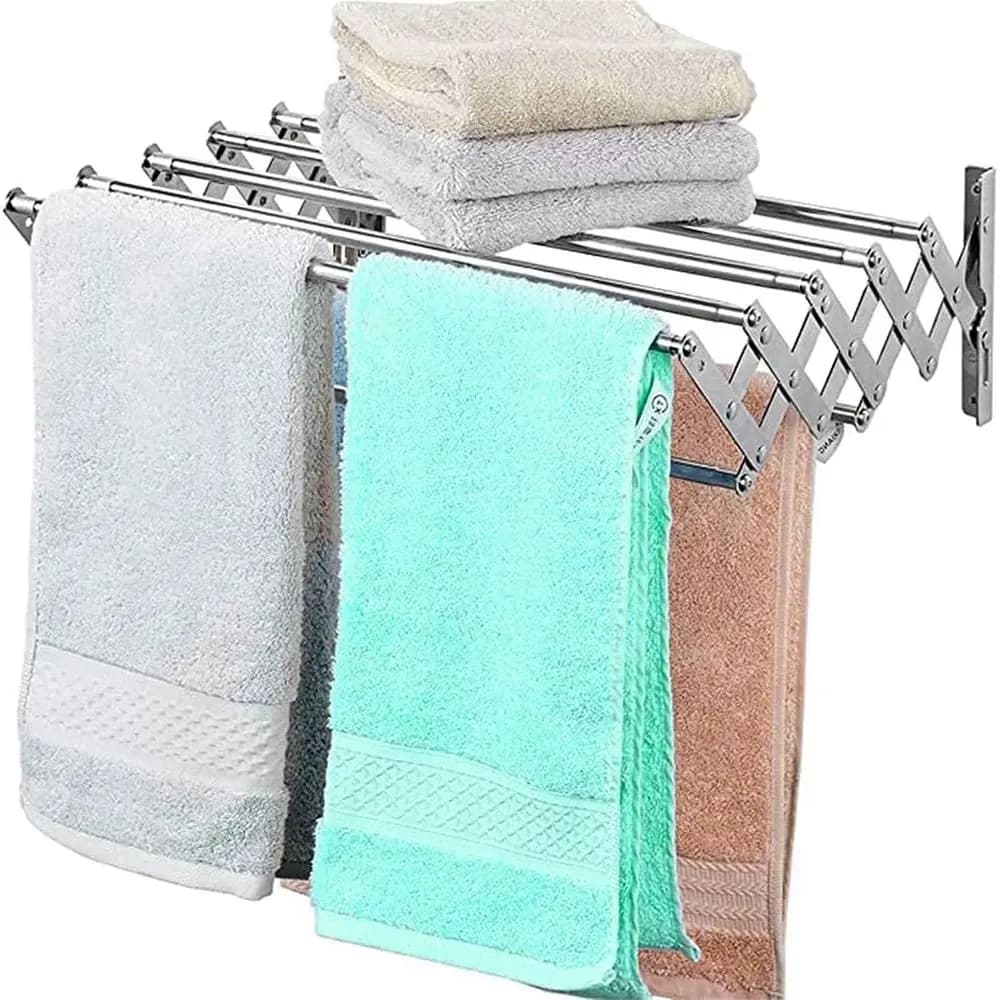 Stainless steel wall coat rack, 40 cm long, light hangers for interior/exterior