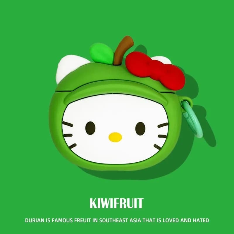 Custodia in silicone per auricolari Green Apple Hello Kitty per Airpods 3 4 Pro Pro 2 Pro 3 - Accessori e Cover