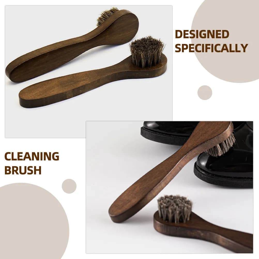 2Pcs Shoe Brush Soft Bristle Shoe Polish Brush Cleaner Tool for Shoes Shine and Boot Cleaning Boot Polish Scrubber