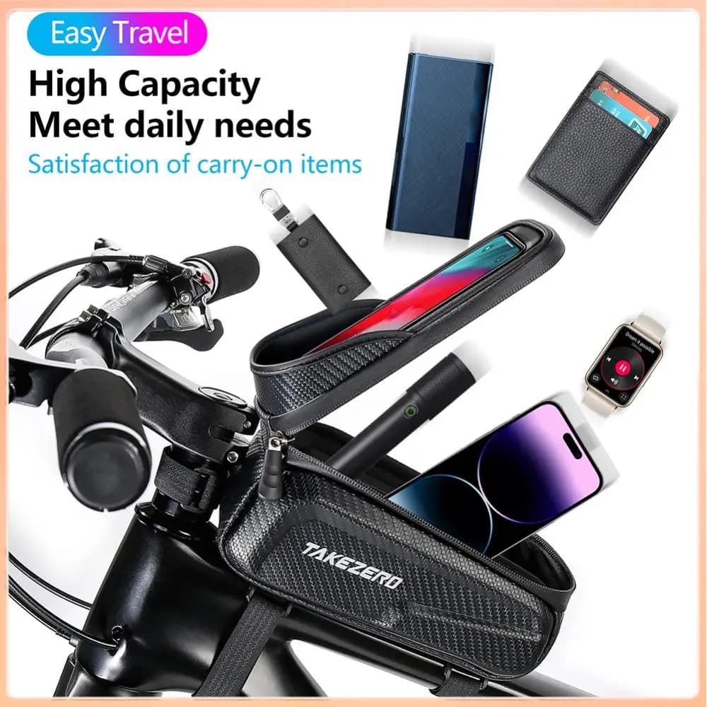 Borsa Rigida per Bicicletta Impermeabile, Borsa da Manubrio MTB Antipioggia, Supporto Leggero per Telefono da Bici, Accessori per Biciclette