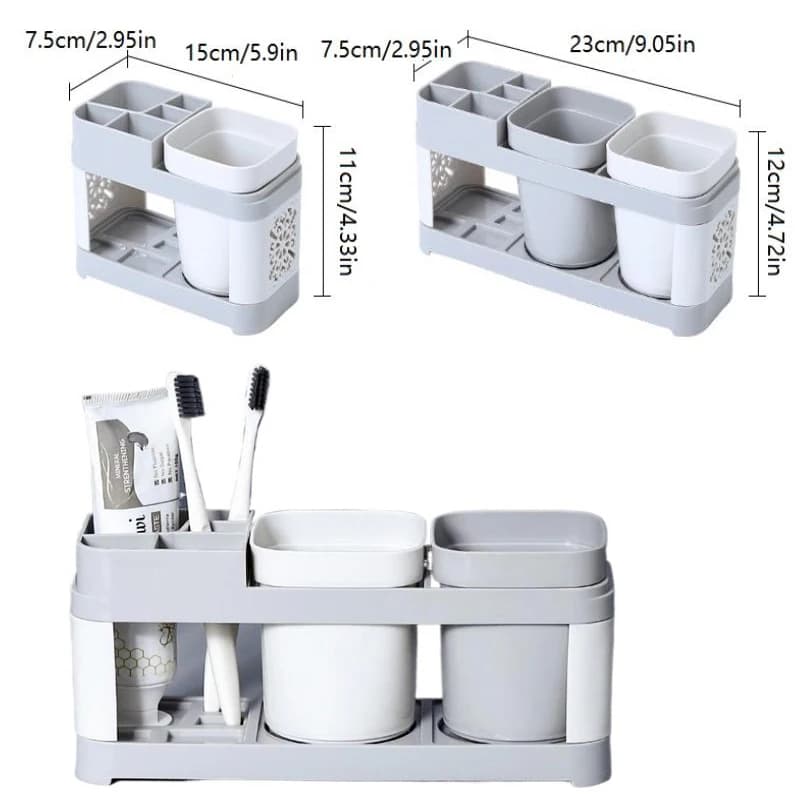 Spazzolino da denti all-in-one avanzato Tazza per collutorio singolo/doppio Spazzolino da bagno Dentifricio Scaffale Set da bagno Portabicchieri
