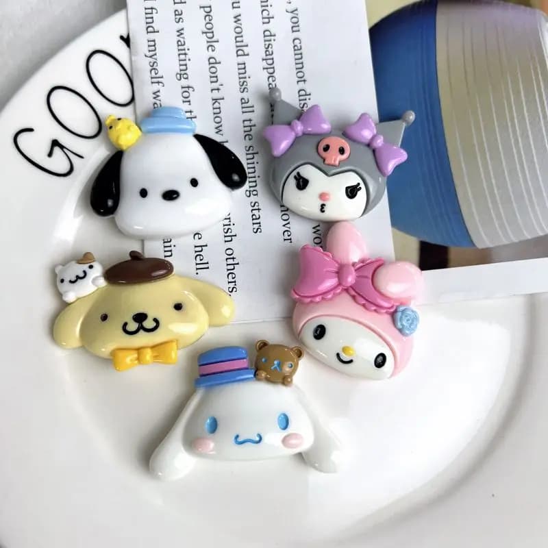 Supporto per Telefono e Magnete da Frigo con Personaggi Sanrio a Testa Grande, Accessori Decorativi Fai-da-Te con Colla in Crema