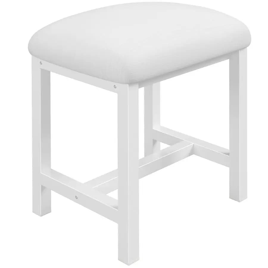 Toiletry stool, pretty toilet stools with pillow, white makeup chair for small spaces, living room, bedroom, bathroom, entrance