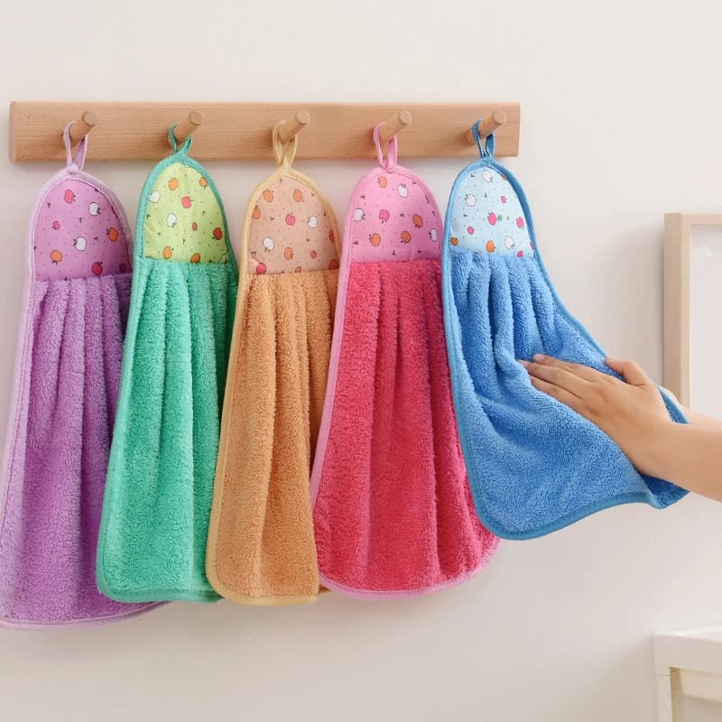 Set di 4 Asciugamani Piccoli in Velluto Corallo per Cucina e Bagno, Morbidi, ad Asciugatura Rapida, Assorbenti, per Pulizia Domestica e Sauna