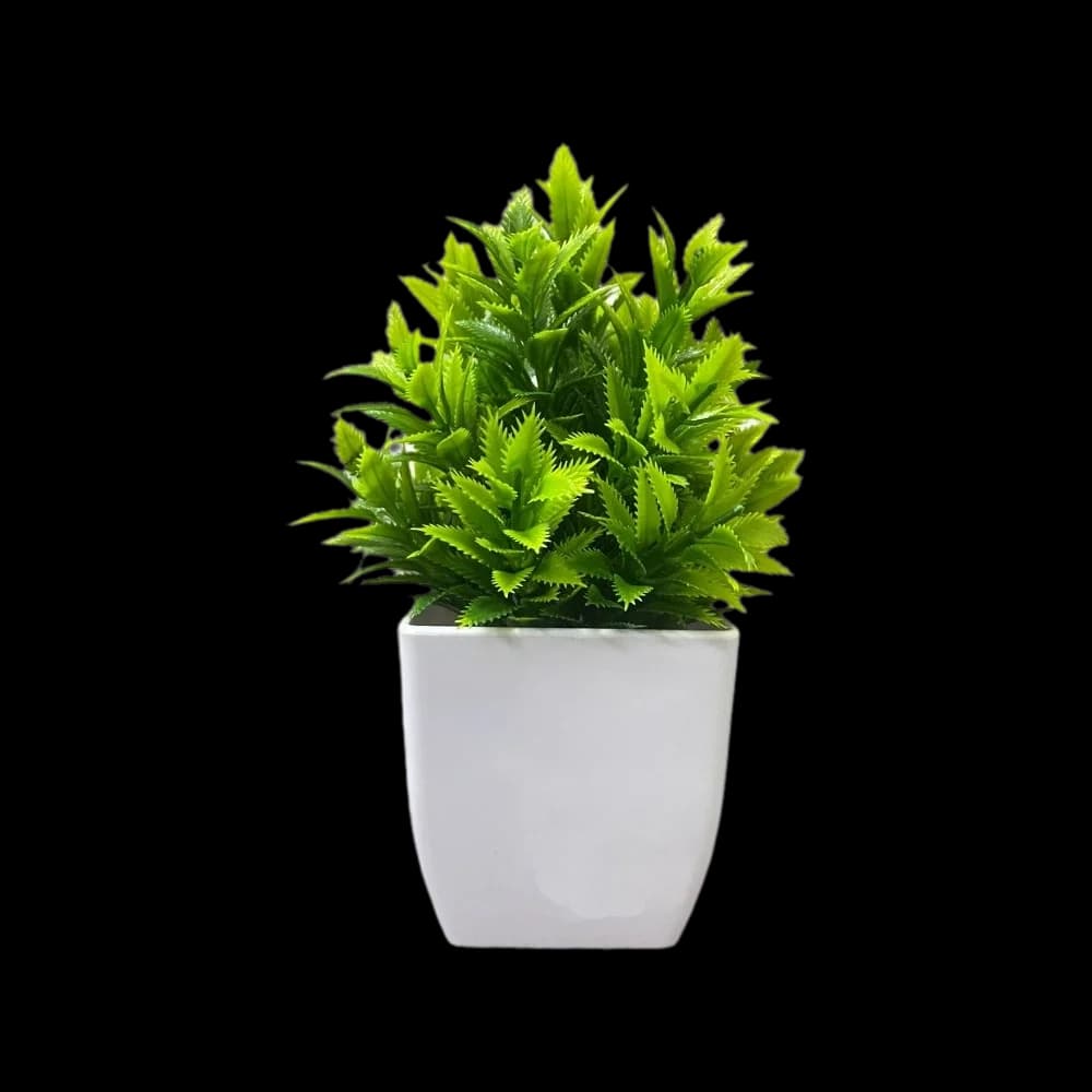 Pianta Artificiale in Vaso Senza Manutenzione con Design Sempreverde, Pianta Finta Verde a Forma Vivace, Pianta Decorativa Finta