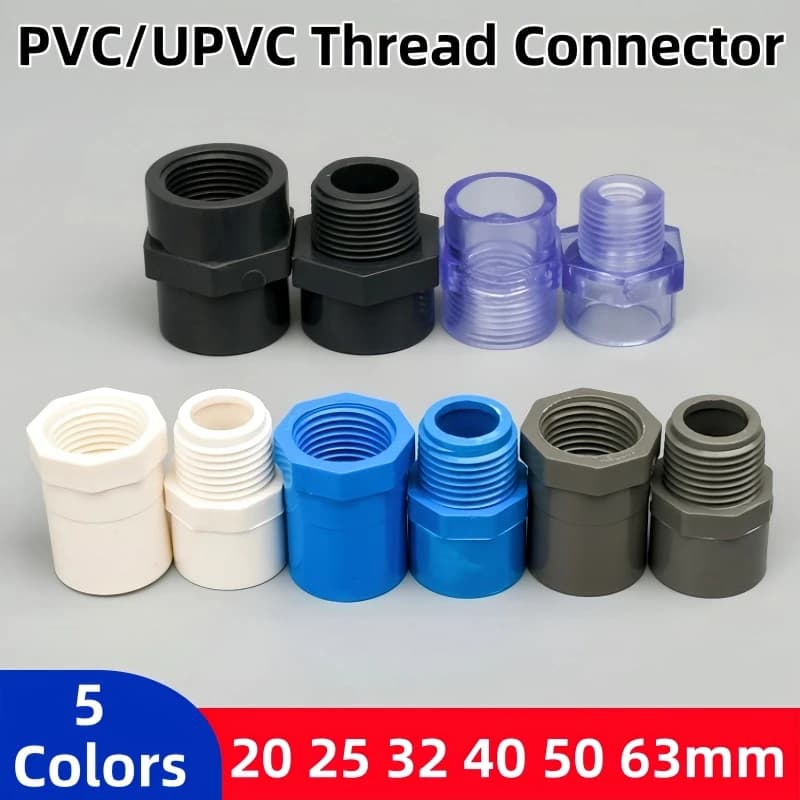 1/2 ~ 2 "a 20 ~ 63mm Maschio/Femmina Filettatura PVC Tubo Connettore Giardino Accessori per l'irrigazione dell'acqua Acquario Serbatoio di drenaggio Raccordi per tubi