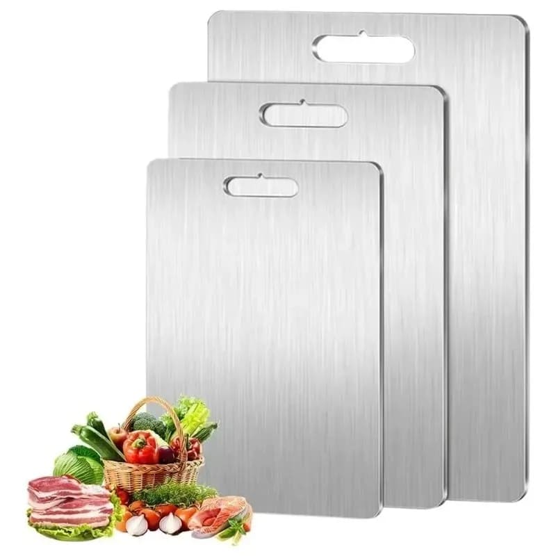 Tagliere in Acciaio Inox 316/304 per 1, 3 o 5 Persone, Utensile da Cucina Personalizzabile