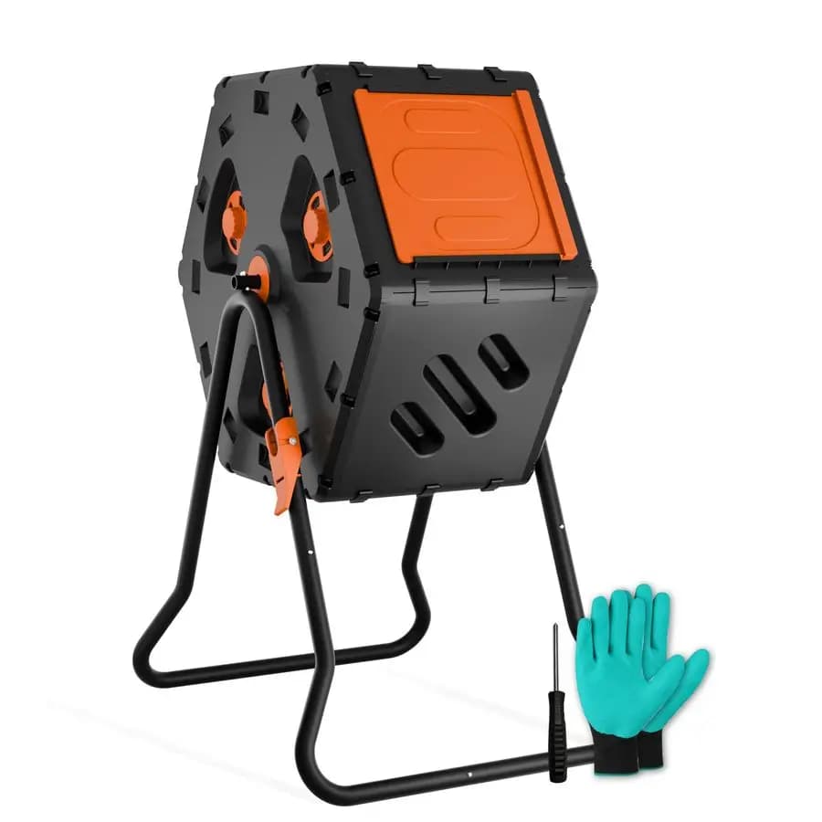Composter da Esterno Girevole a 360° da 85L (22,5 Galloni), Facile da Montare, per Giardino e Cortile, Regalo per il Mare