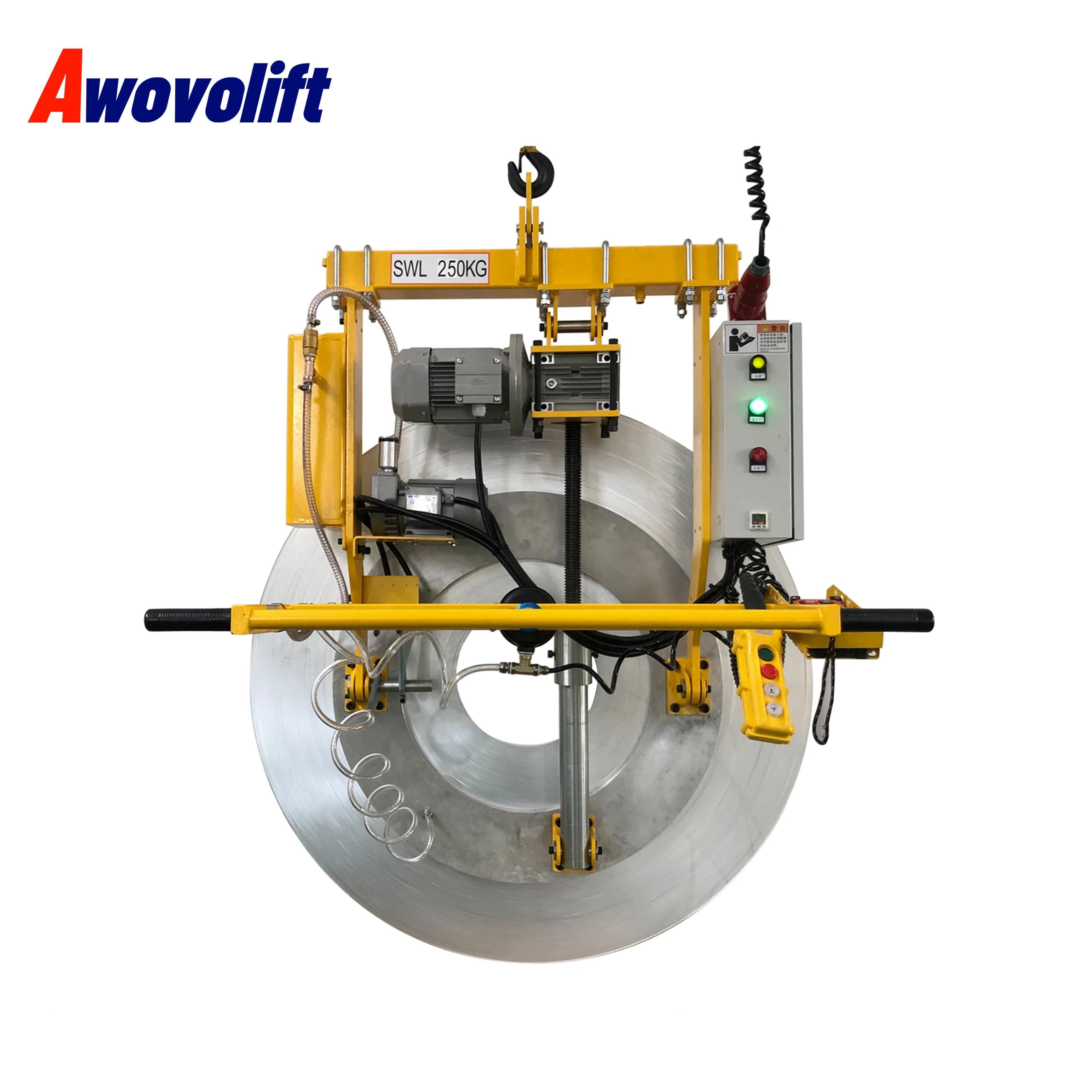 Awovolift Sollevatore manuale per bobina di movimentazione del rotolo di bobina per sollevamento di lamiere, acciaio o alluminio, tetto e tetto dell'auto