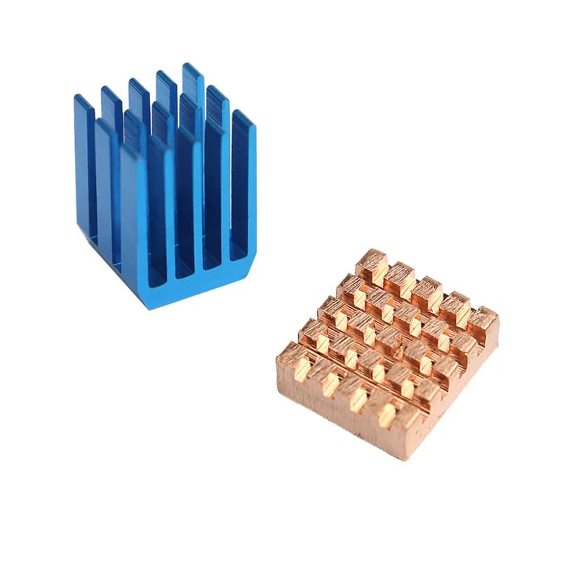 2PCS Raspberry Pi 2/3B+ Hybrid Copper-Aluminum Heatsink Kit - Dual-Cooling Fins with Thermal Adhesive