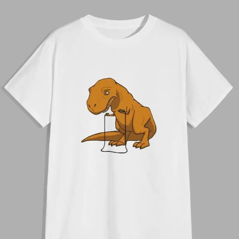 Fun T-shirt with jump rope for dinosaur 100 premium cotton