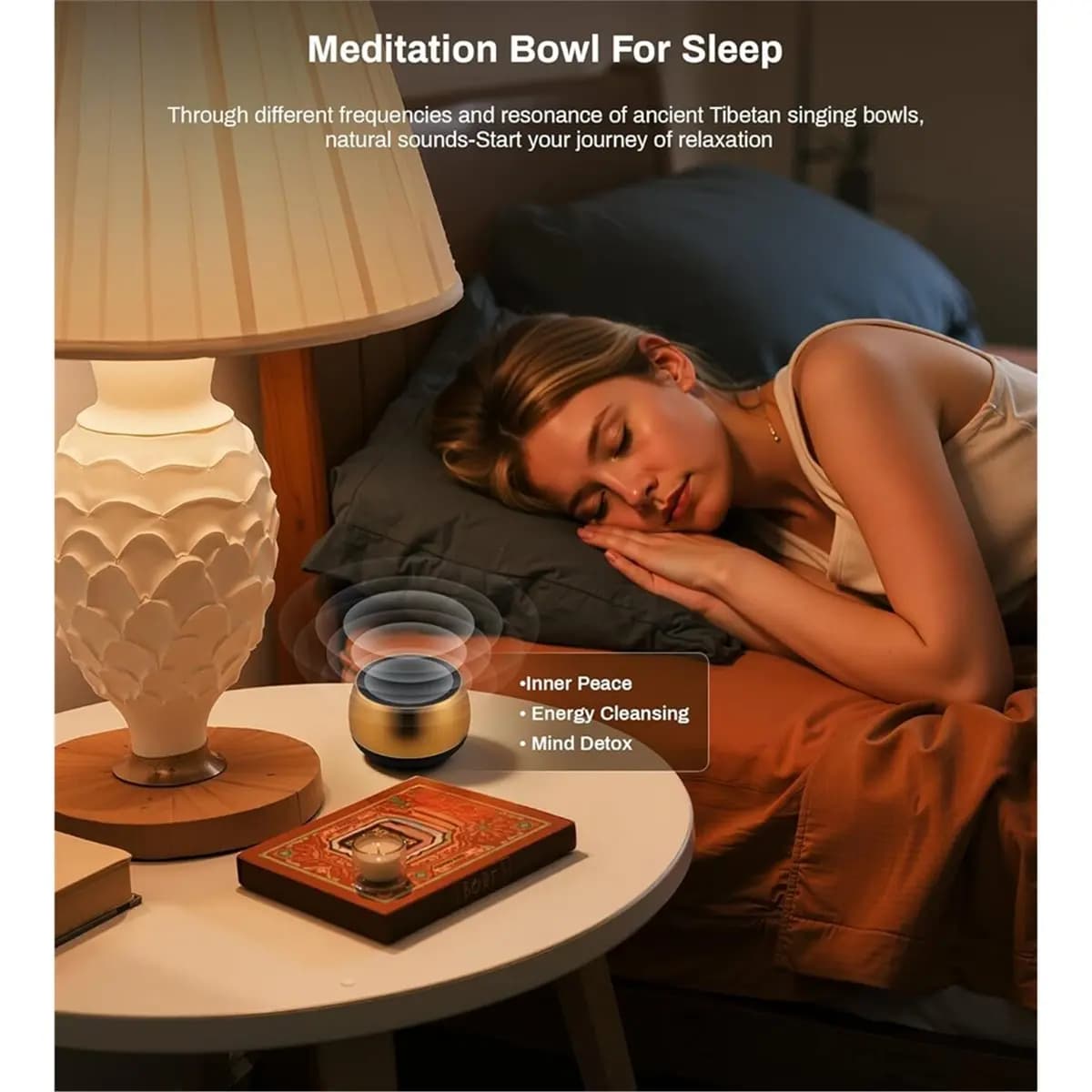 A75K Singing Bowls Machine - 9 Sound Bowls for Yoga, Meditation,Chakra Healing and Stress Relief, Timer and Memory Features