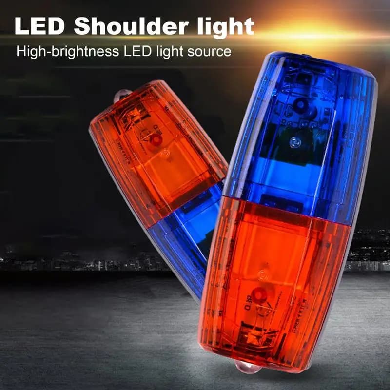 Road signaling light stroboscopic blue red LED Rechargeable warning light USB Police Shoulder Flashlight Safety stroboscopic lamp