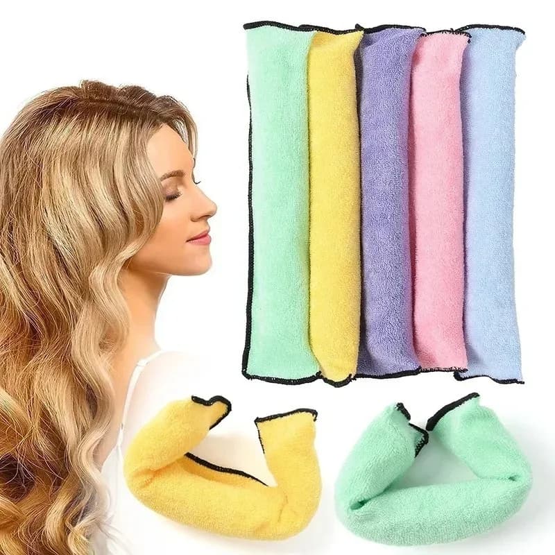 Hair Rollers Lazy Curls with Hook Sleeping Soft Flexi Rod Hair Styling Tools Heatless Hair Curlers Curling Rod Headband No Heat