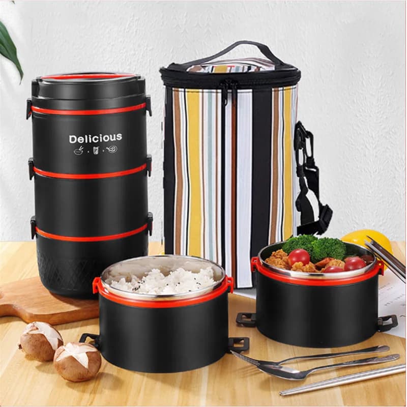 Scatola da pranzo portatile per bambini in acciaio inossidabile 304 Bento Box per microonde termica per bambini Set di contenitori per alimenti a tenuta stagna per Picnic per bambini