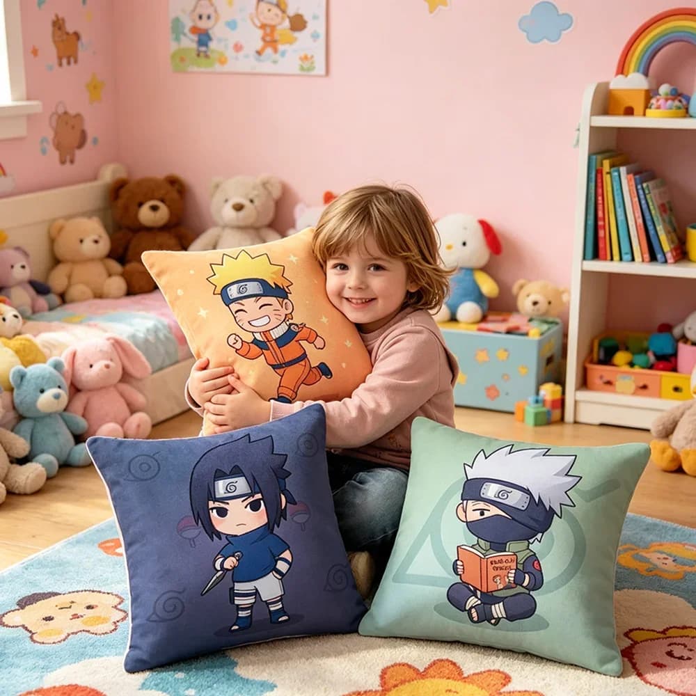Fodera per cuscino regalo di Natale Uzumaki Naruto, resistente alle pieghe, morbida, decorativa per ufficio, divano, letto